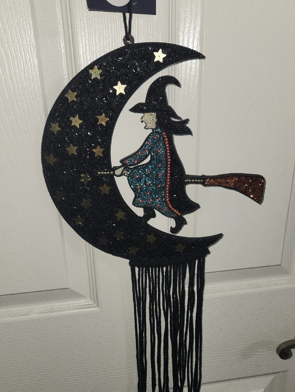 Beaded Moon Witch Wall Hanging NWT